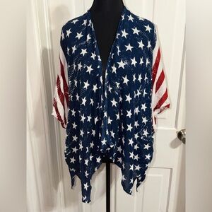 Women’s cardigan 4th of July print, flag print